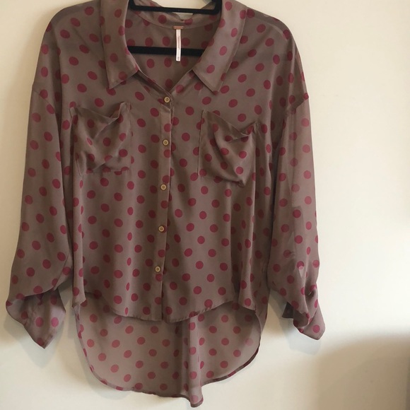 Free People Polka Dot Blouse - Picture 1 of 7